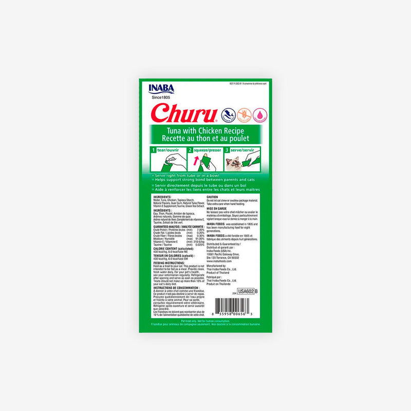 Petisco Churu para Gatos Adultos sabor Atum com Galinha 56g