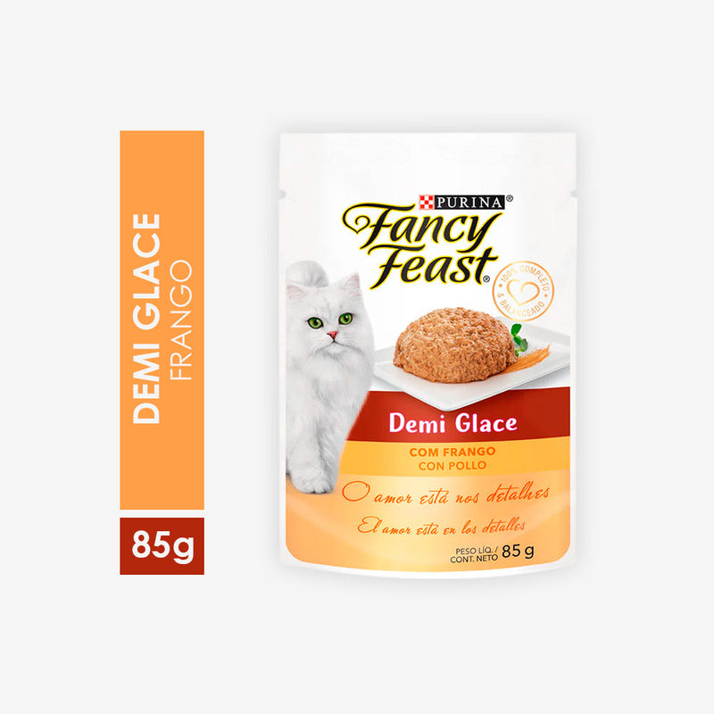 Ração Úmida Fancy Feast para Gatos Adultos sabor Demi Glace de Frango 85g