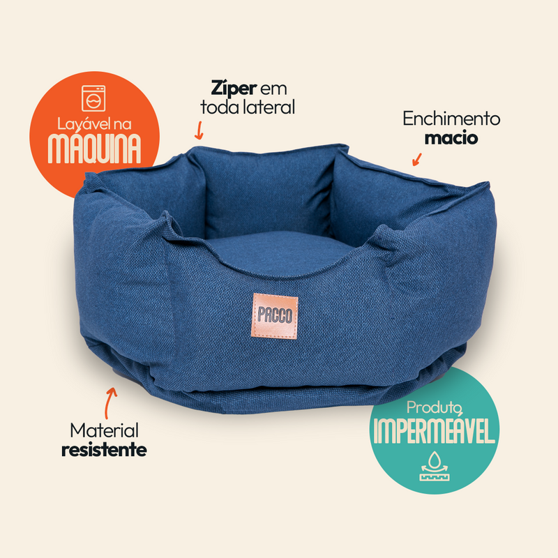 Cama para Cachorro/Gato Impermeável Ninho Ecotec Lisa Cinza